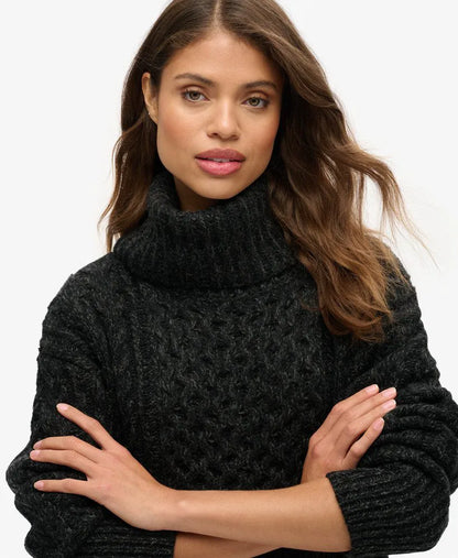 Roll Neck Cable Jumper Dress
