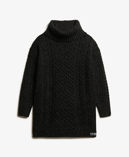Roll Neck Cable Jumper Dress
