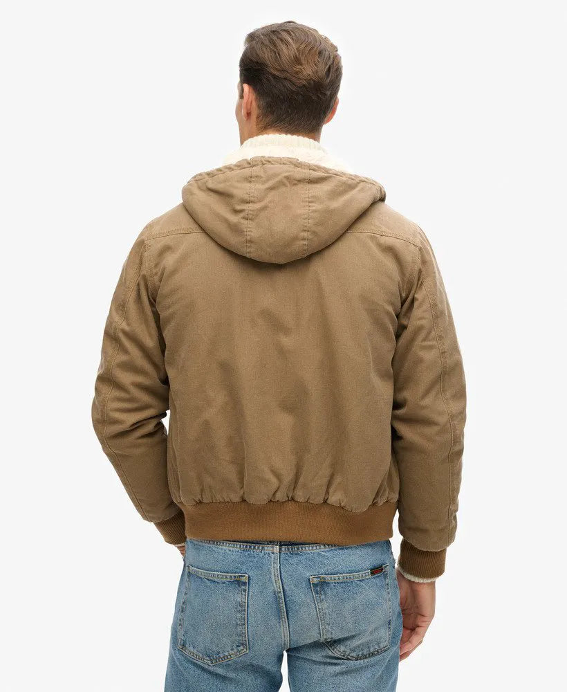 Vintage Workwear Hooded Bomber Jacket