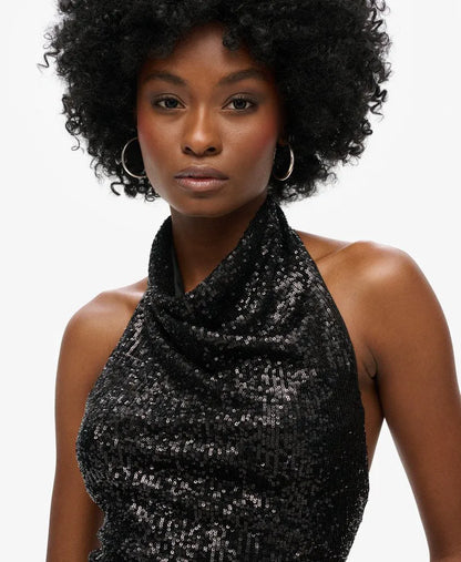 Black Plain Sequin