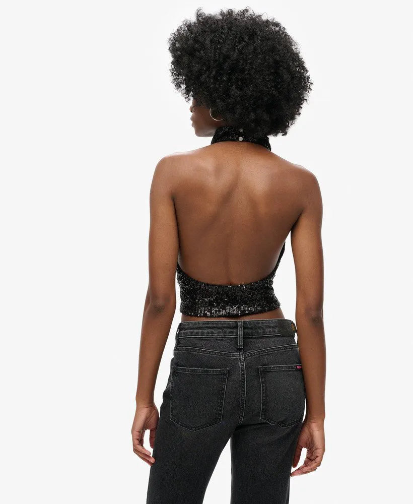 Black Plain Sequin
