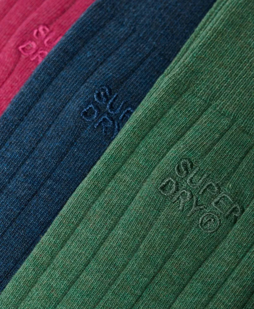 Organic Cotton Unisex Core Rib Crew Sock 3 Pack
