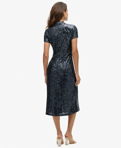 Mandarin Sequin Midi Dress