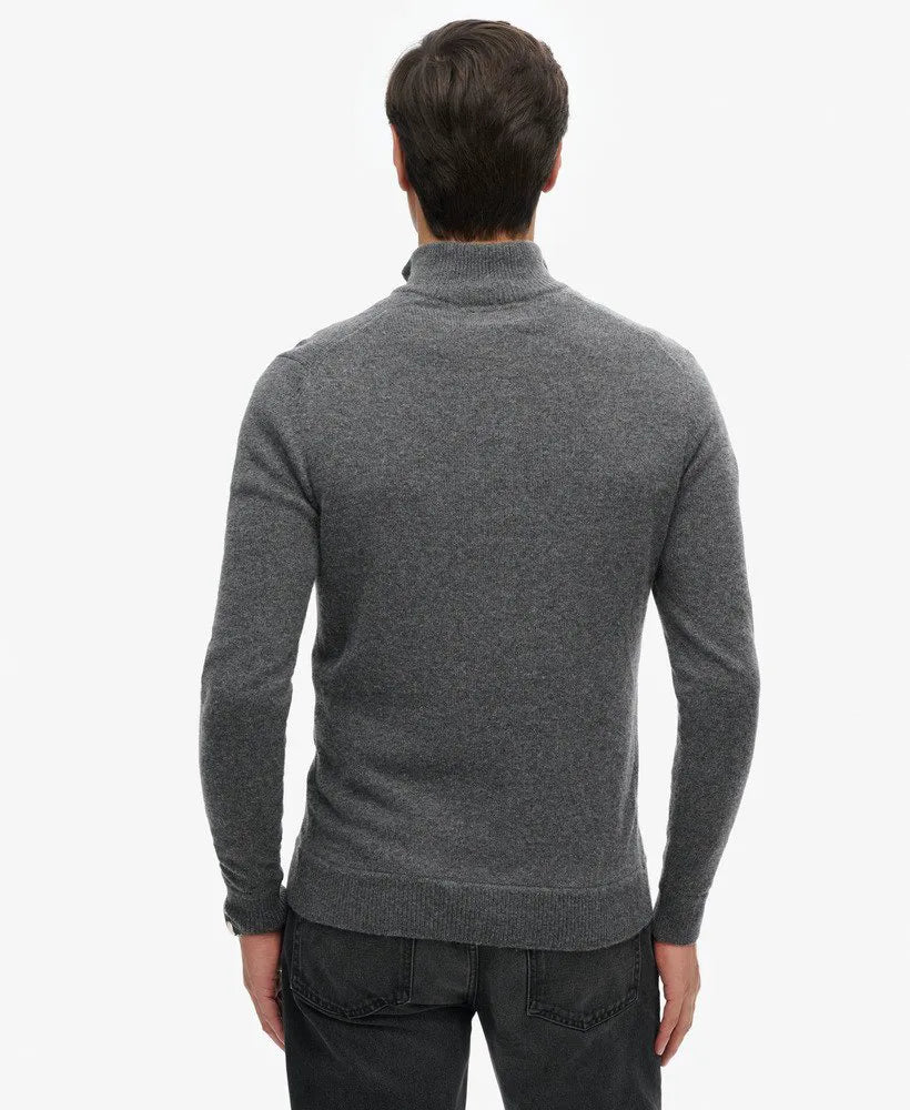 Essential Embroidered Knit Half Zip Jumper