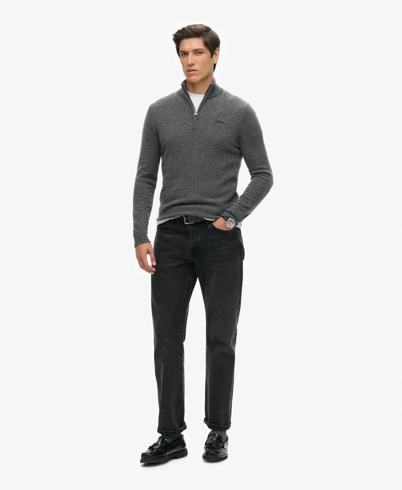 Essential Embroidered Knit Half Zip Jumper
