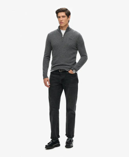 Essential Embroidered Knit Half Zip Jumper