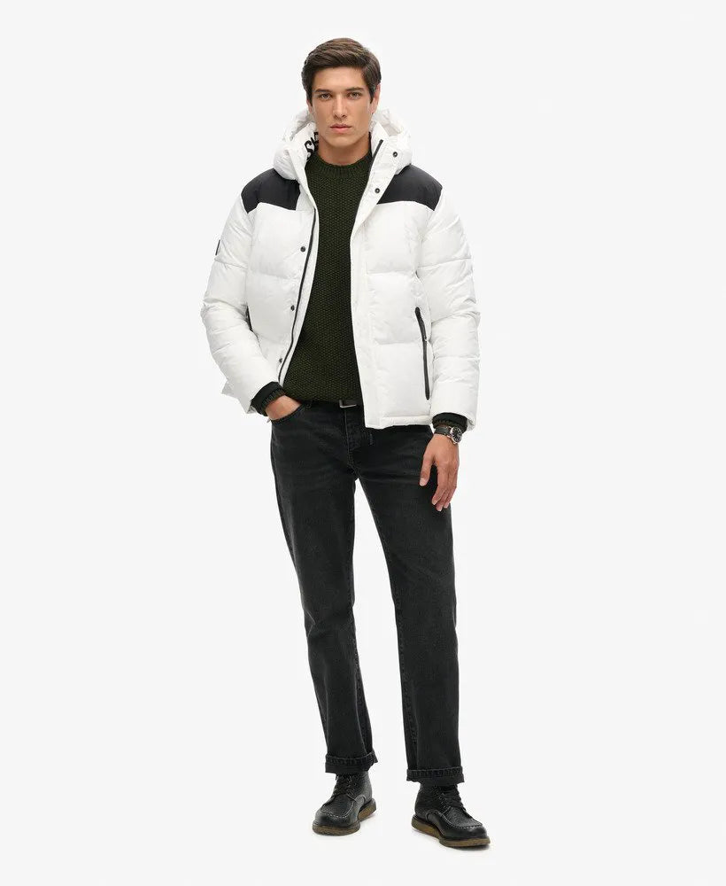 Hooded Box Quilt Puffer Jacket