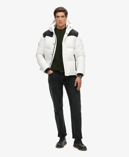 Hooded Box Quilt Puffer Jacket