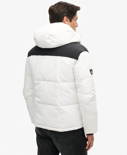 Hooded Box Quilt Puffer Jacket
