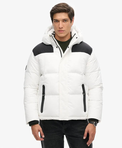 Hooded Box Quilt Puffer Jacket