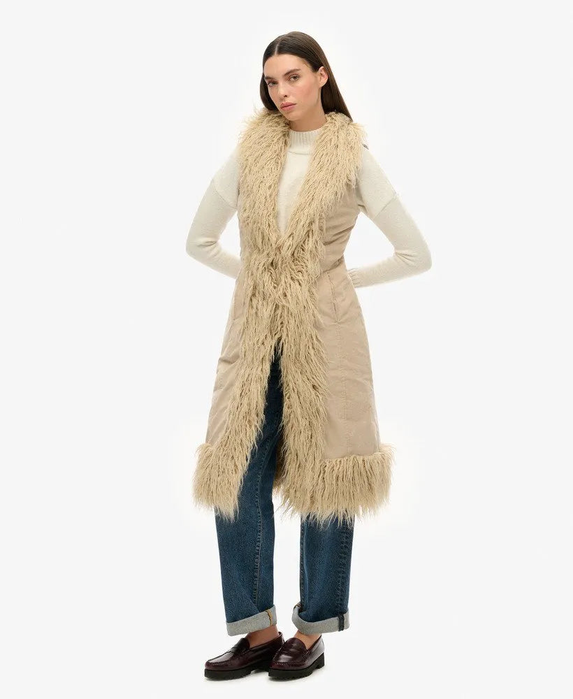Faux Fur Afghan Long Gilet