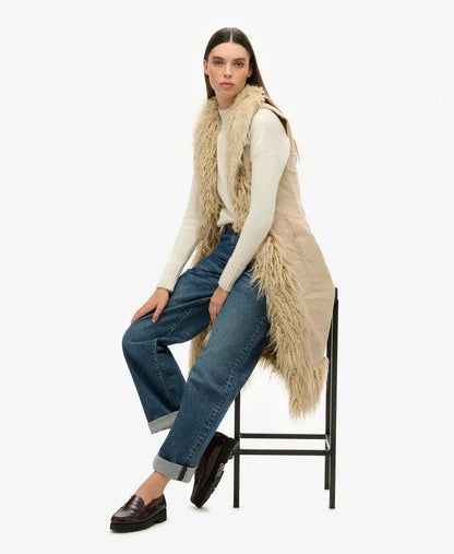 Faux Fur Afghan Long Gilet