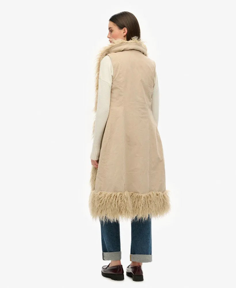 Faux Fur Afghan Long Gilet
