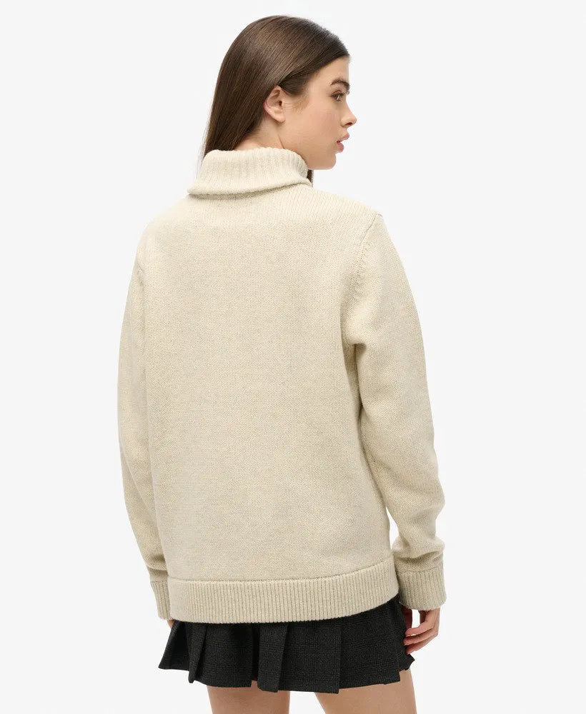 The Merchant Store - Oversized Roll Neck Jumper