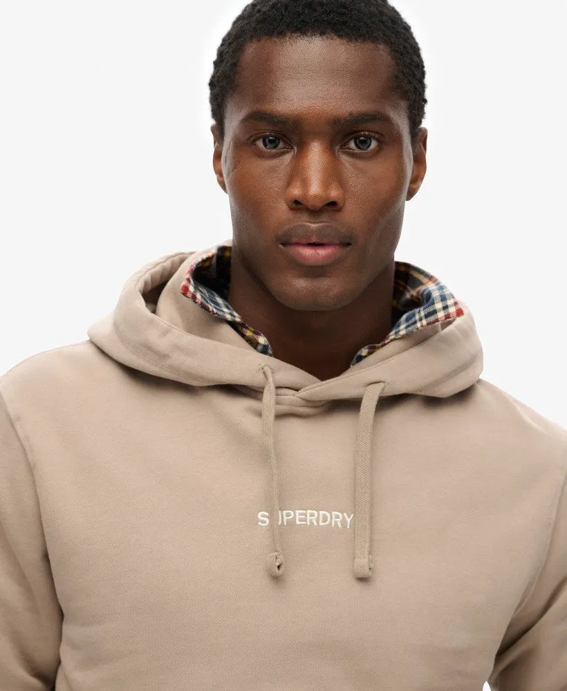 Micro Logo Graphic Loose Hoodie