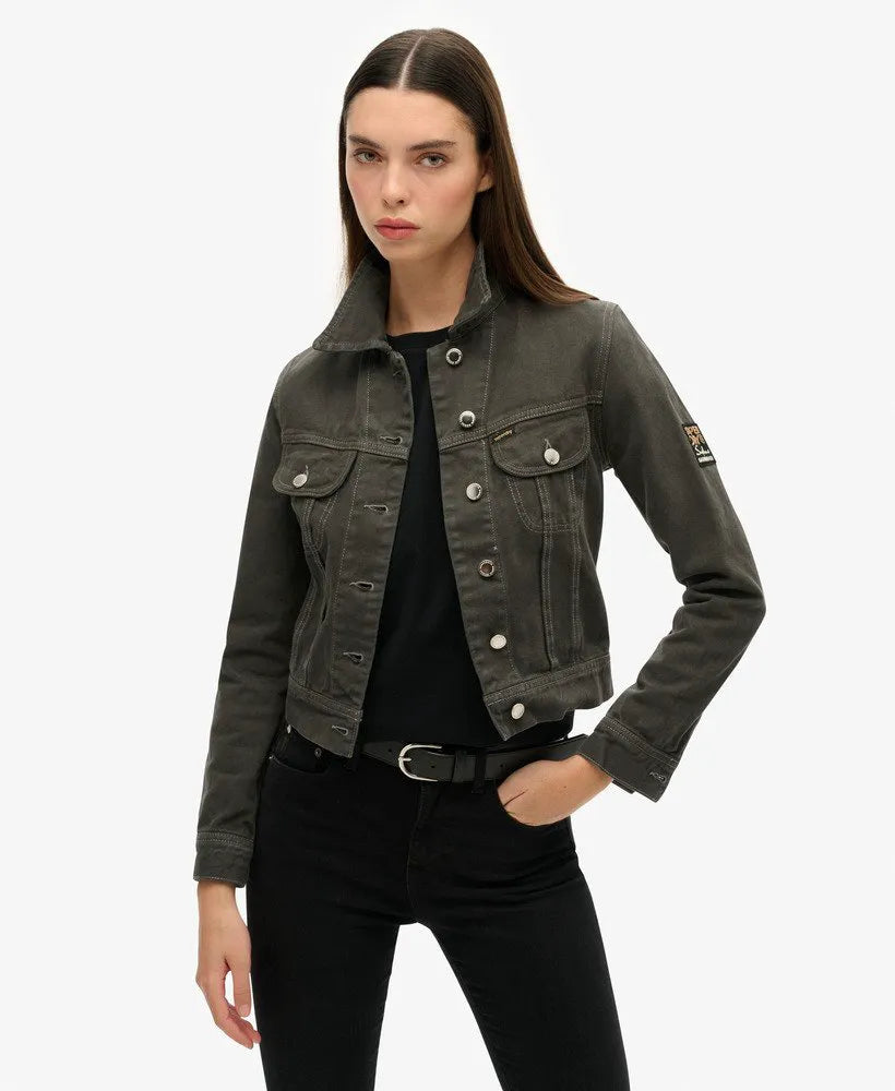 Embellished Workwear Crop Jacket