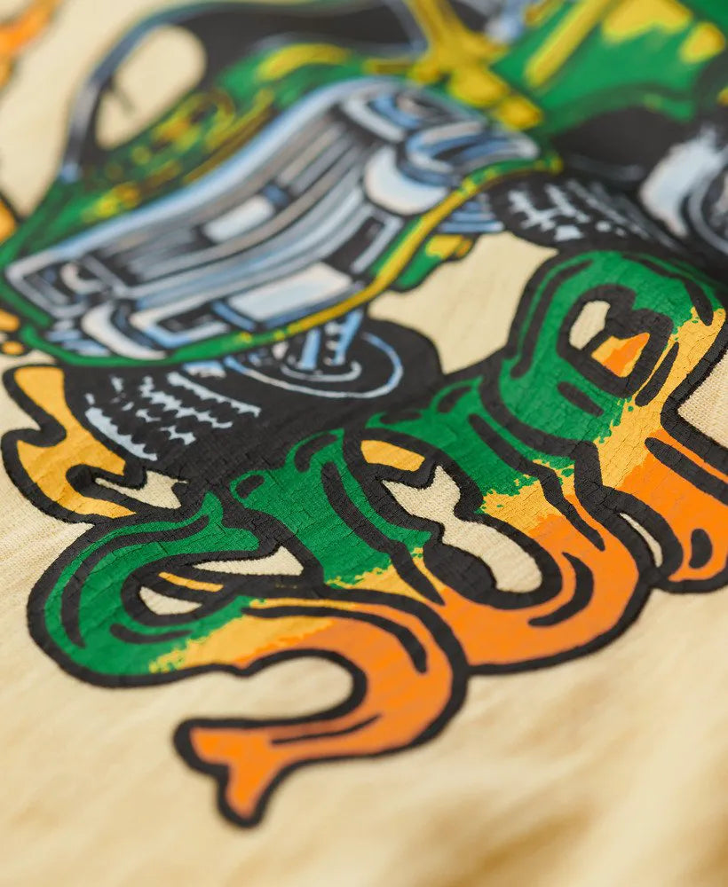 Neon Motor Graphic Fitted T-Shirt