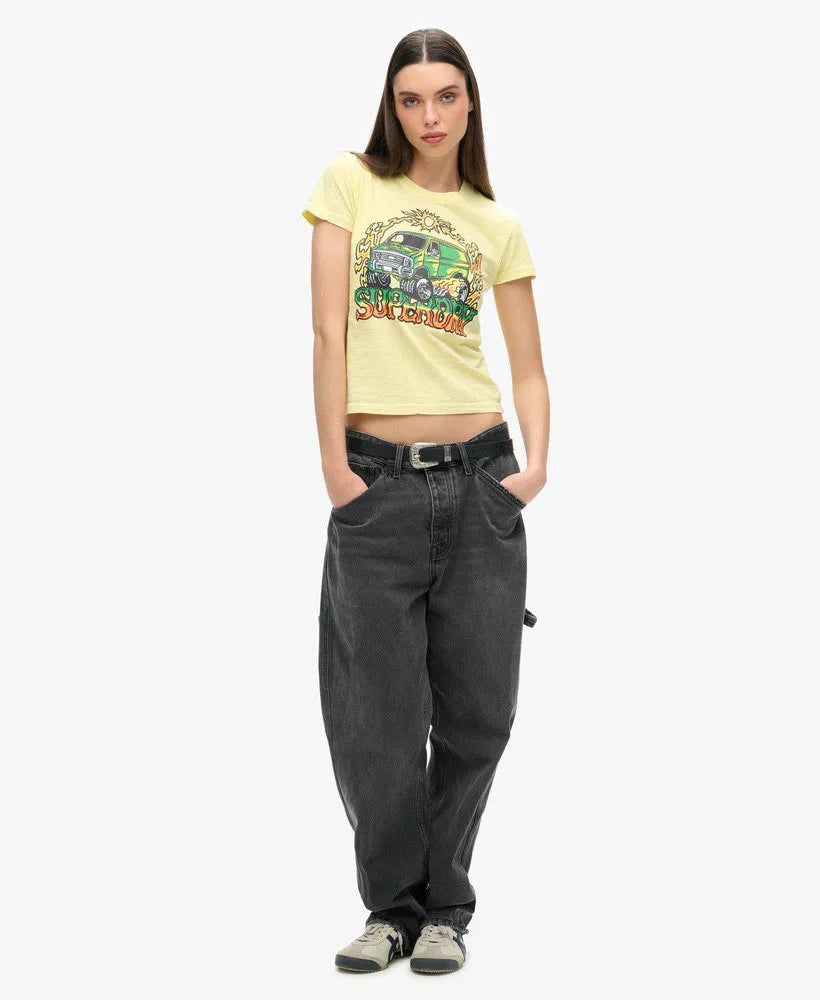 Neon Motor Graphic Fitted T-Shirt