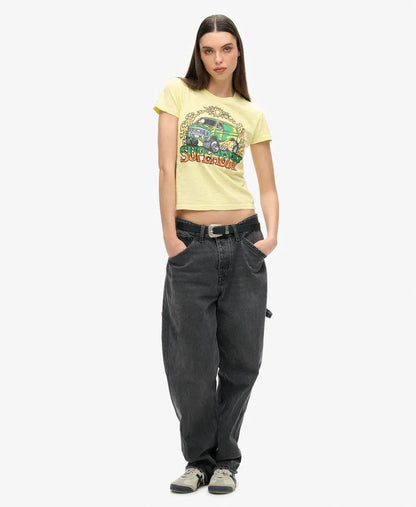 Neon Motor Graphic Fitted T-Shirt