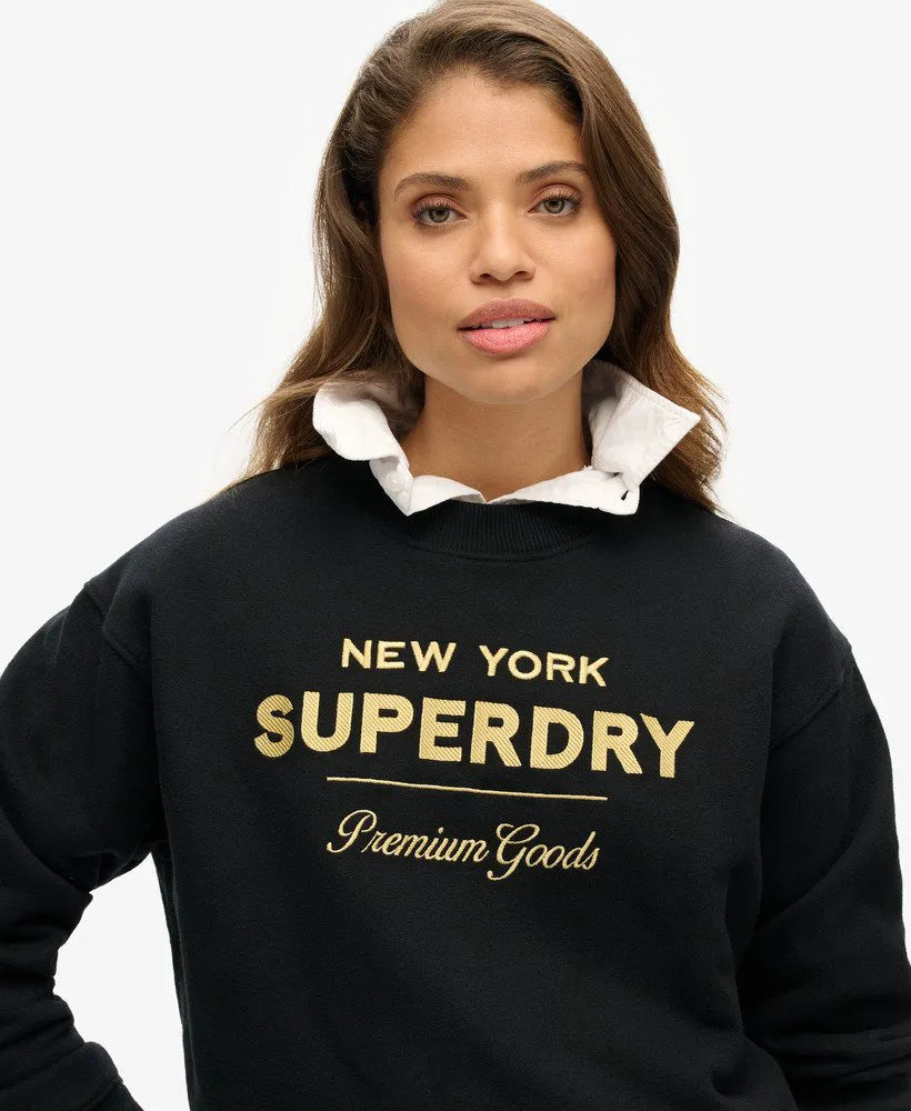 Luxe Metallic Logo Sweatshirt