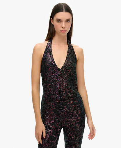 Sequin Halter Jumpsuit