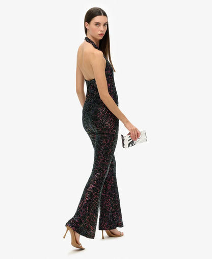 Sequin Halter Jumpsuit
