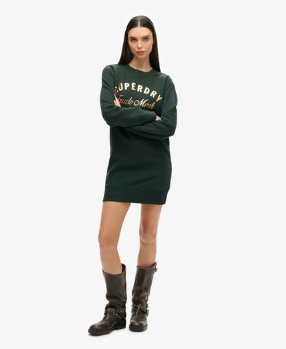 Luxe Metallic Logo Jersey Dress