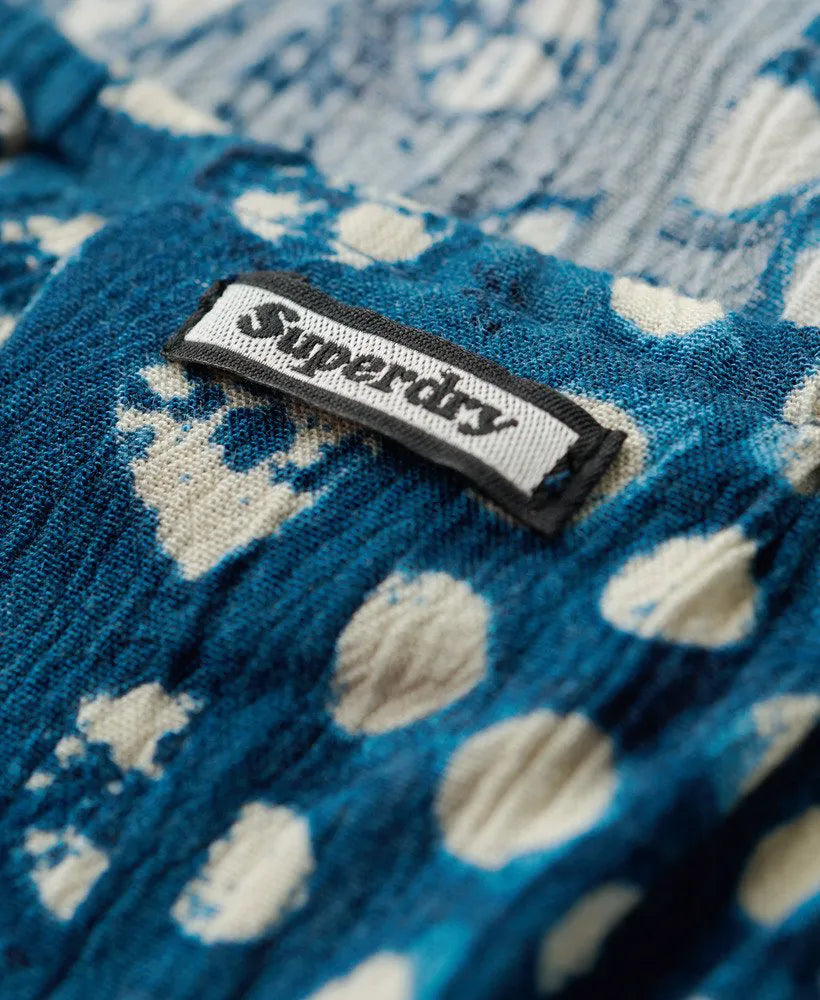 Shibori Blue Border