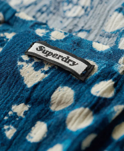 Shibori Blue Border