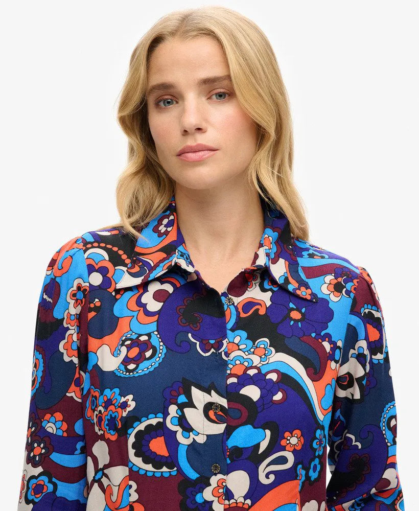 Printed Fitted 70s Shirt