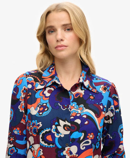 Printed Fitted 70s Shirt
