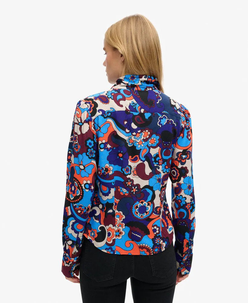 Printed Fitted 70s Shirt