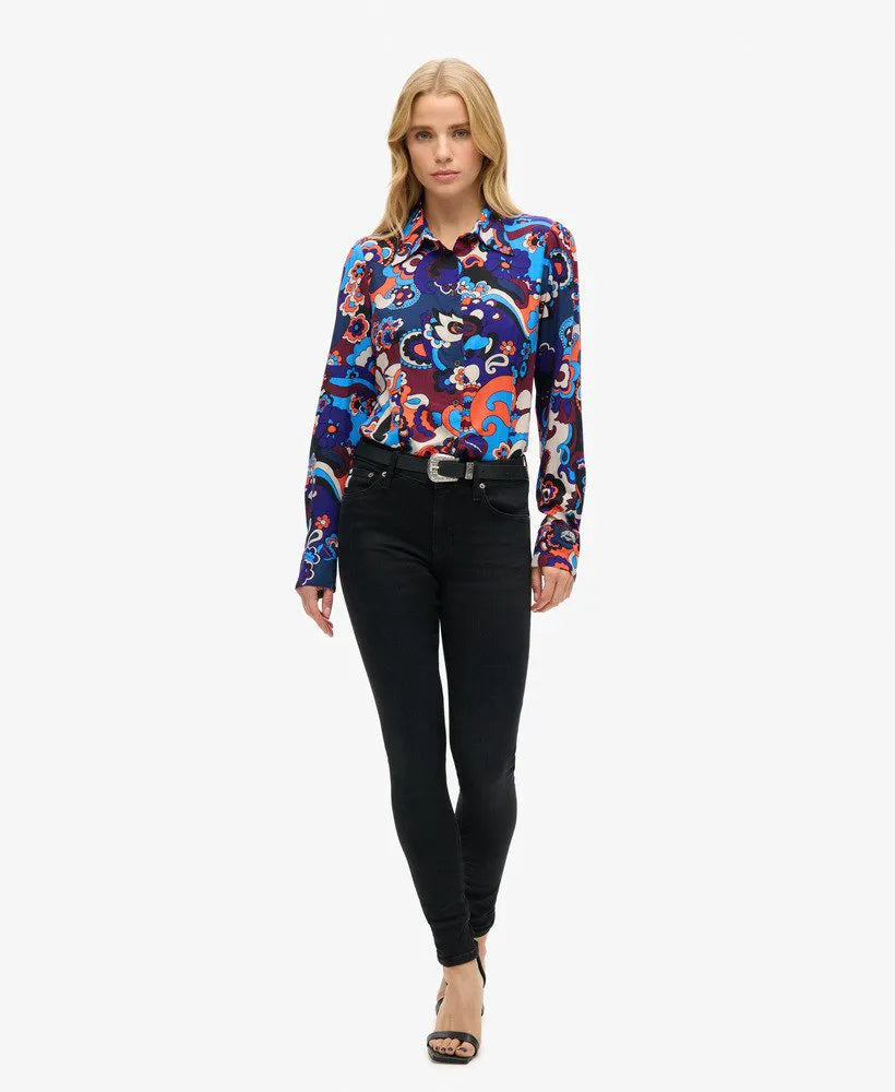 Printed Fitted 70s Shirt