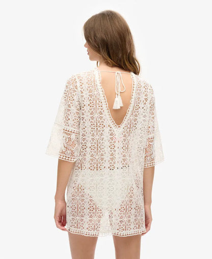 Beach Cover Up Lace Mini Dress