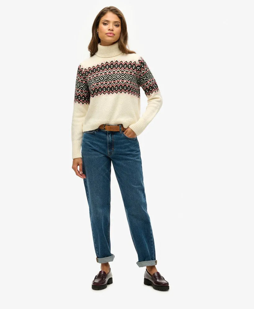 Fairisle Pattern Roll Neck Jumper