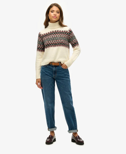 Fairisle Pattern Roll Neck Jumper