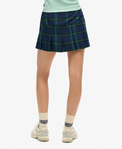 Check Pleat Mini Skirt