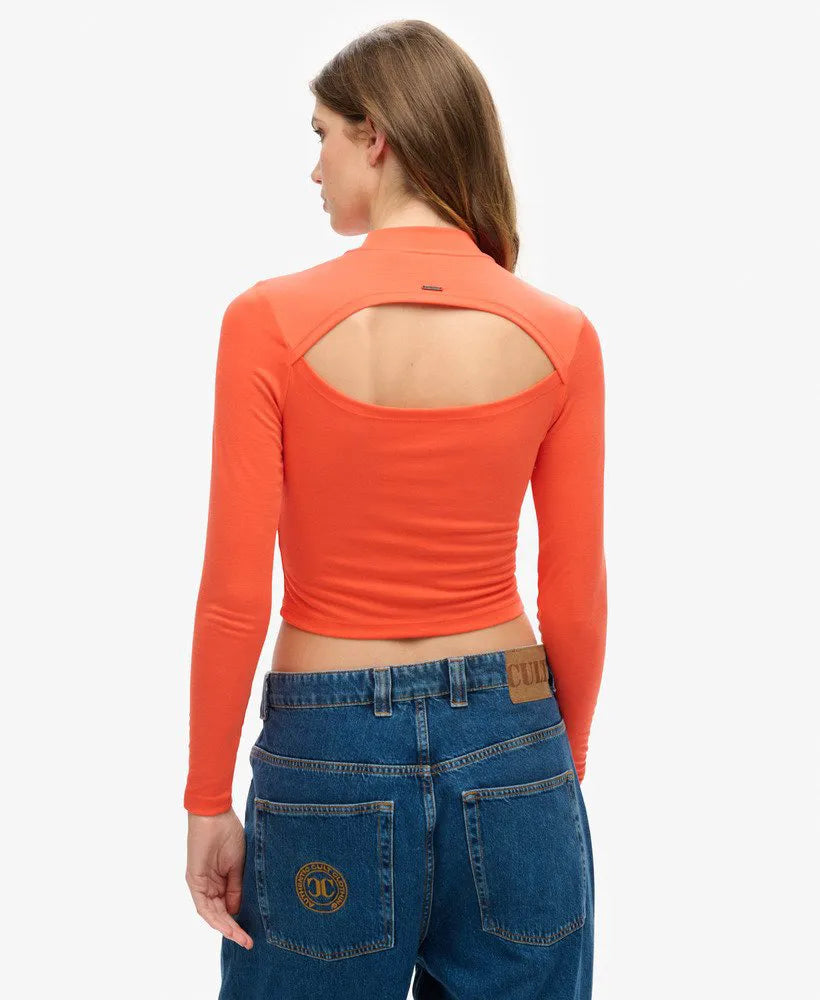 Long Sleeve Open Back Top
