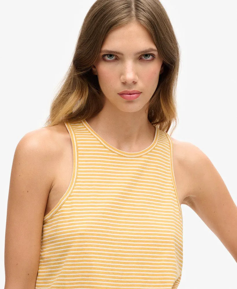 Organic Cotton Vintage Logo Stripe Vest