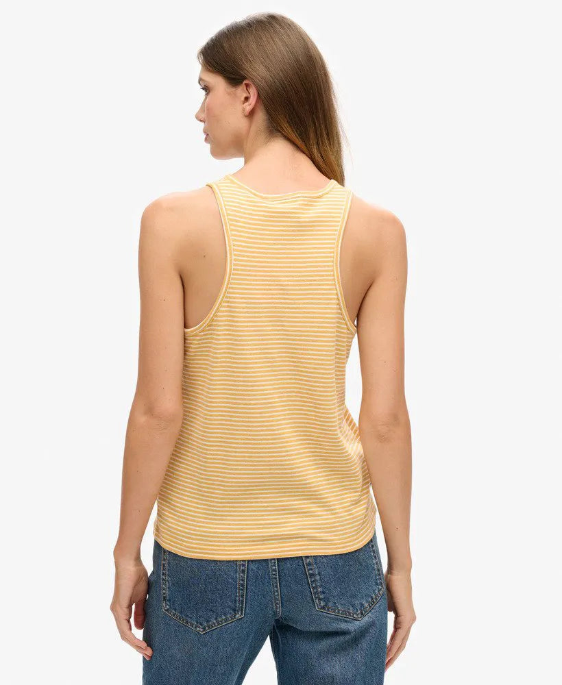 Organic Cotton Vintage Logo Stripe Vest