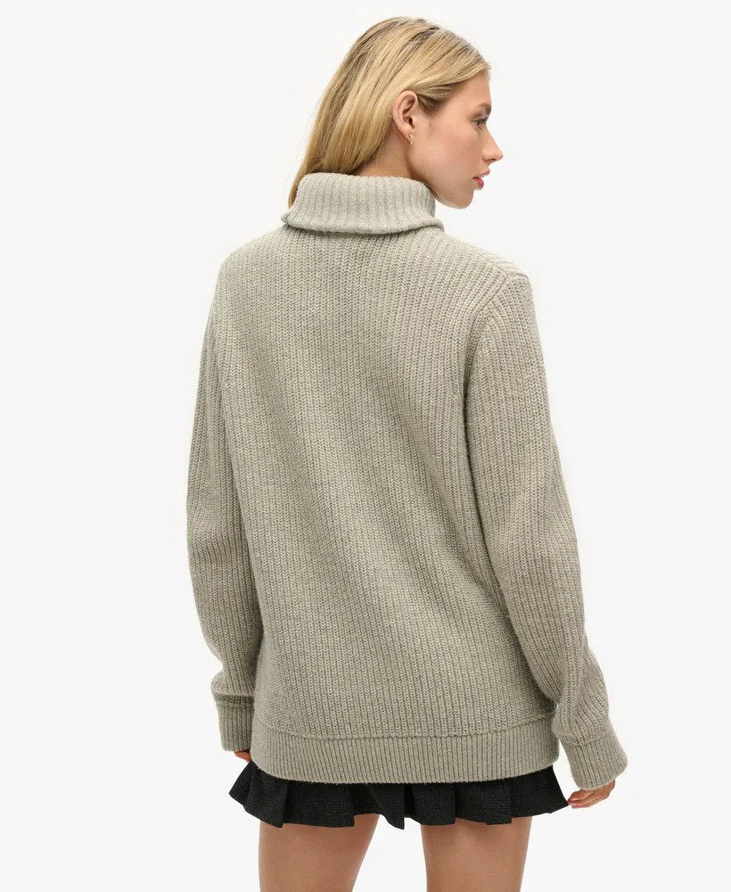 The Merchant Store - Oversized Roll Neck Jumper