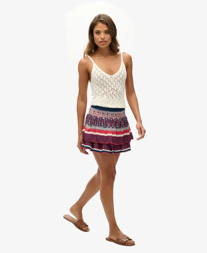 Vintage Tiered Mini Skirt