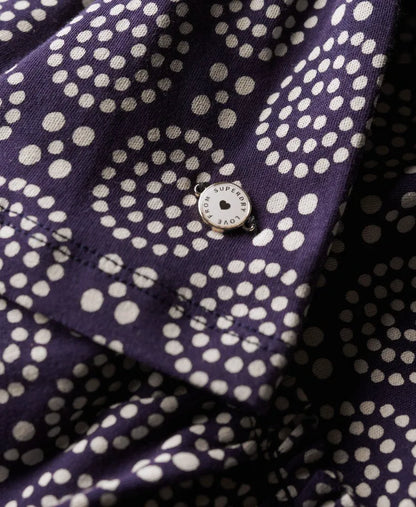 Navy Dot Floral Print