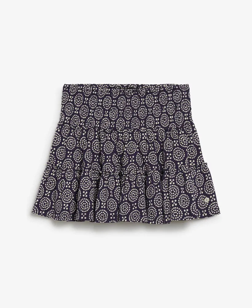 Navy Dot Floral Print