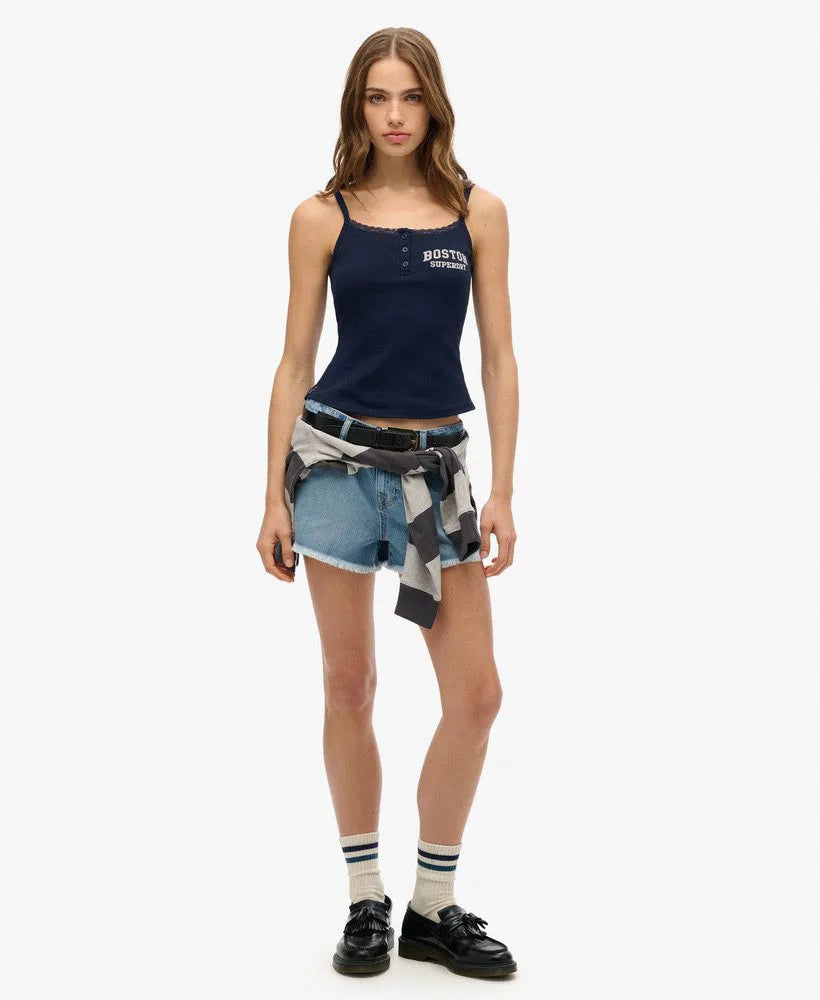 Athletic Essentials Graphic Button Cami Top