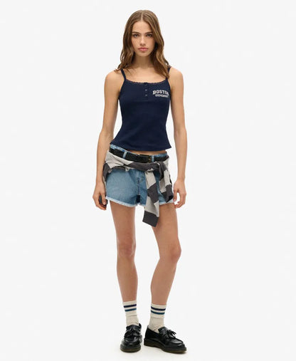 Athletic Essentials Graphic Button Cami Top