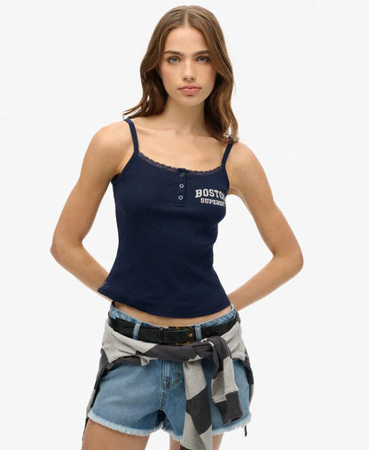 Athletic Essentials Graphic Button Cami Top