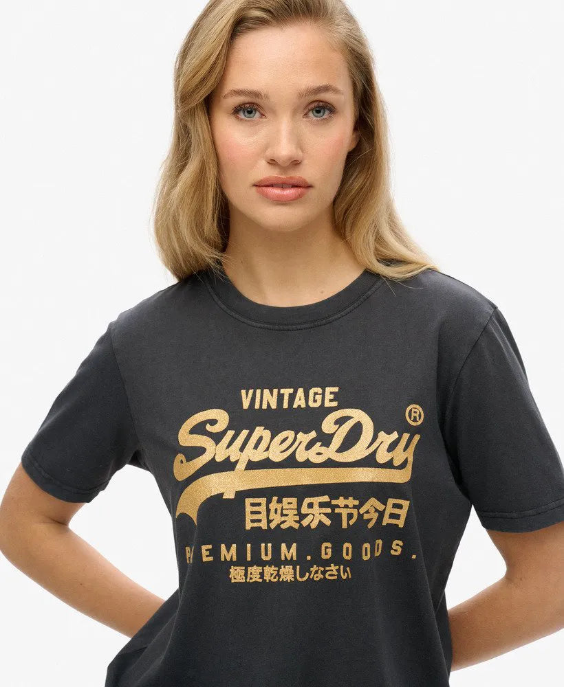 Vintage Logo Metallic Relaxed T-Shirt