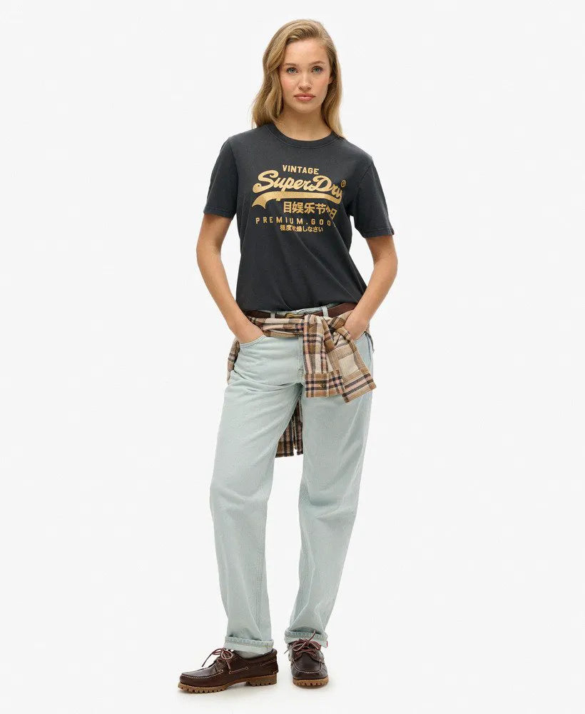 Vintage Logo Metallic Relaxed T-Shirt
