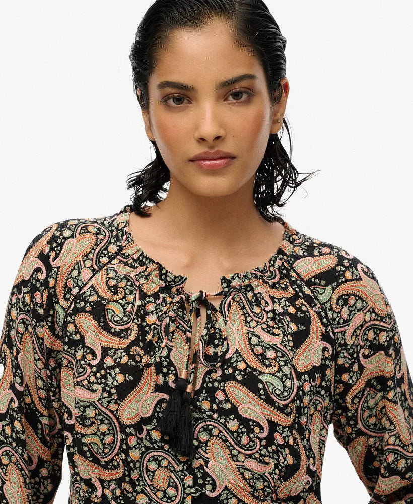 Printed Long Sleeve Blouse